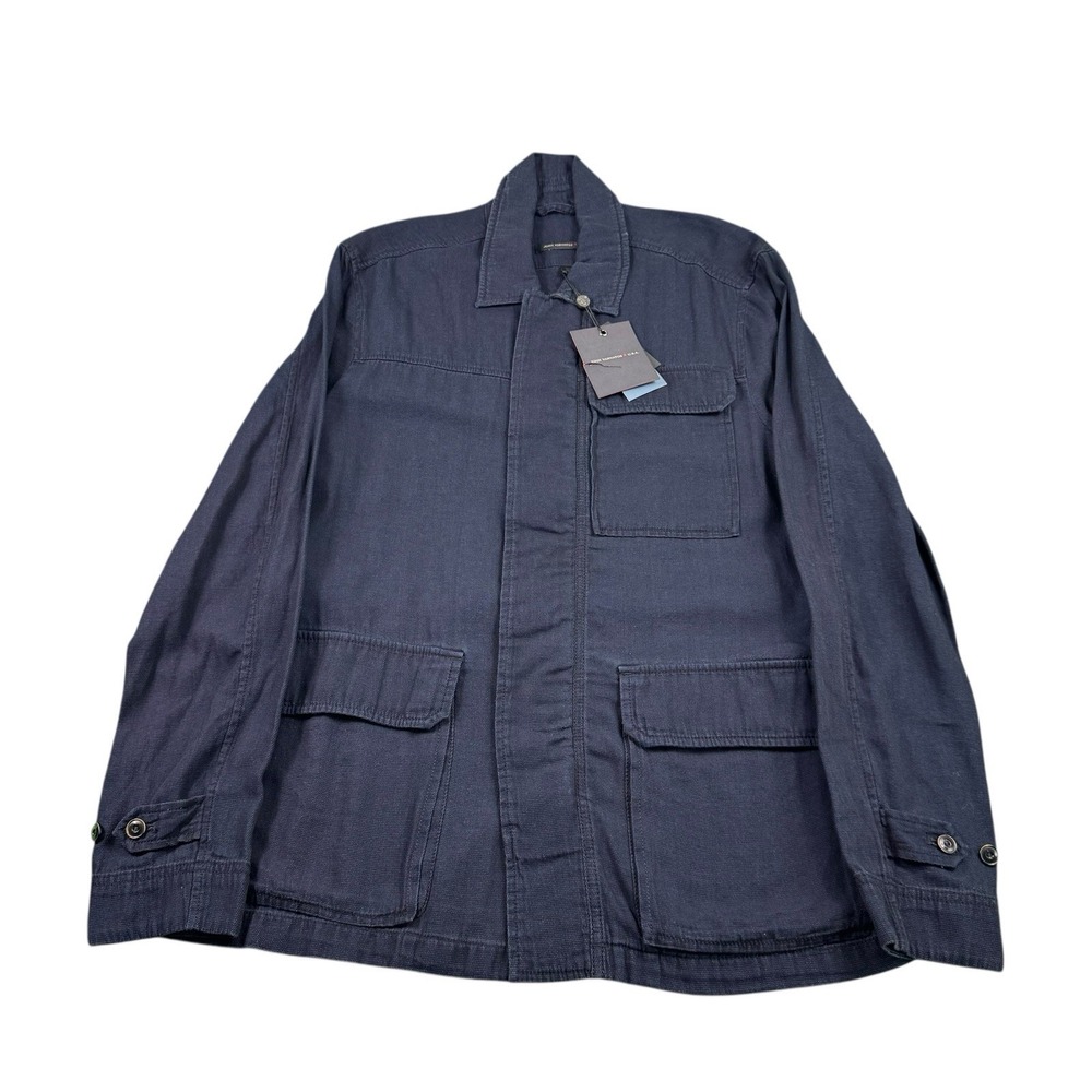 John Varvatos Indigo Blue Cotton Woven Full Zip Shacket O1838V2B-LINDIG Size M